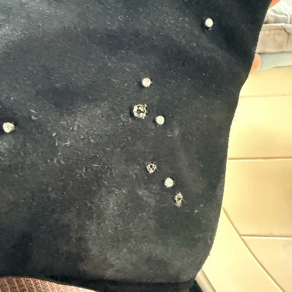 Black Embellished Knee-High Boots - Picture 8 of 13